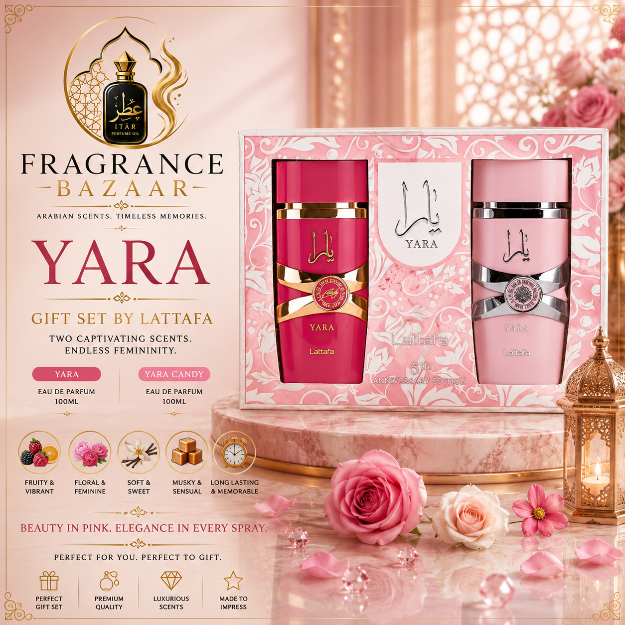 Yara: Yara EDP Spray 100ml + Yara Candy EDP Spray 100ml