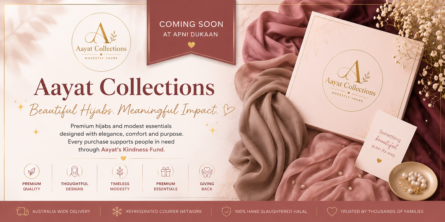 Aayat Collections Hijabs and Packaging