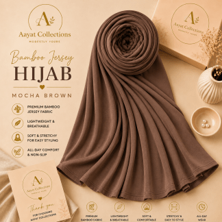 Bamboo Jersey Hijab - Mocha Brown