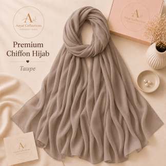 Premium Chiffon Hijab - Taupe