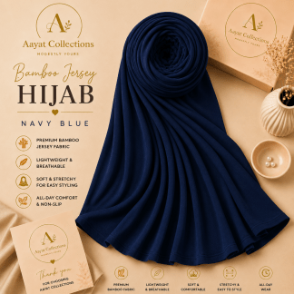 Bamboo Jersey Hijab - Navy Blue