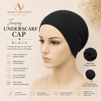 Jersey Underscarf Cap - Black
