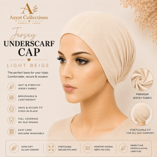 Jersey Underscarf Cap - Light Beige