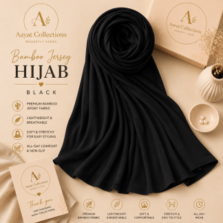 Bamboo Jersey Hijab - Black