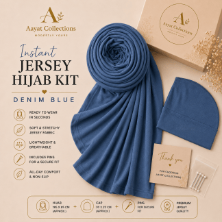 Instant Jersey Hijab Kit - Denim Blue