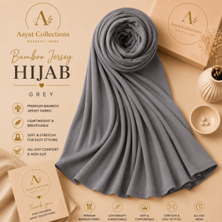Bamboo Jersey Hijab - Grey