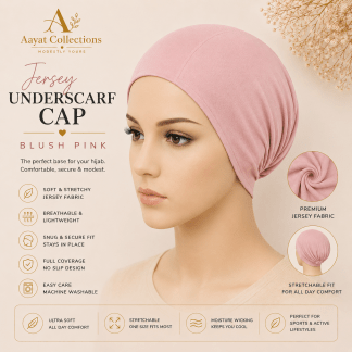 Jersey Underscarf Cap - Blush Pink