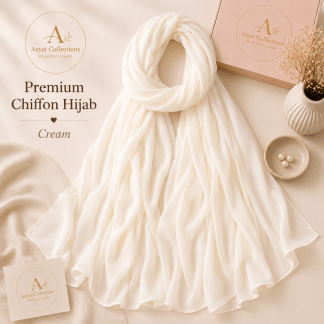 Premium Chiffon Hijab - Cream