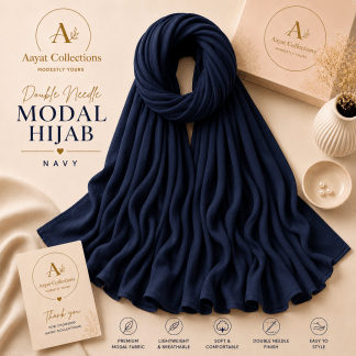 Double Needle Modal Hijab - Navy