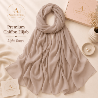 Premium Chiffon Hijab - Light Taupe