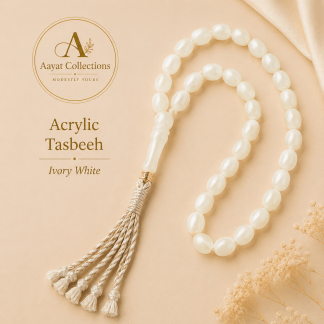 Acrylic Tasbeeh – Ivory White