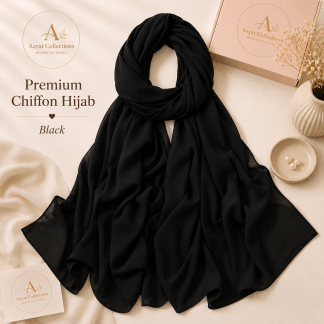 Premium Chiffon Hijab - Black