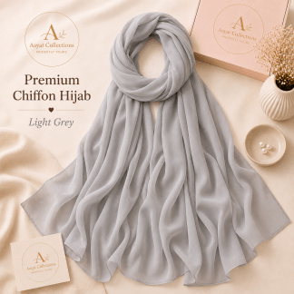 Premium Chiffon Hijab - Light Grey