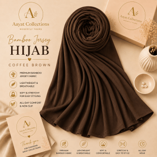 Bamboo Jersey Hijab - Coffee Brown