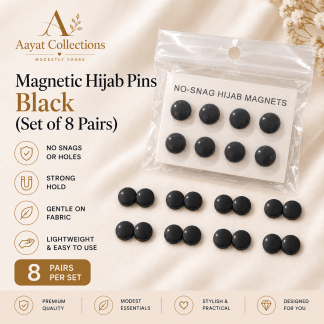 Magnetic Hijab Pins - Black (Set of 8 Pairs)