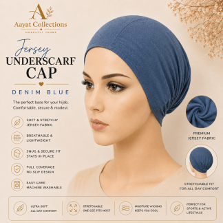 Jersey Underscarf Cap - Denim Blue