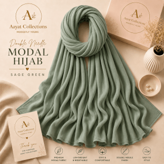 Double Needle Modal Hijab - Sage Green