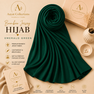 Bamboo Jersey Hijab - Emerald Green